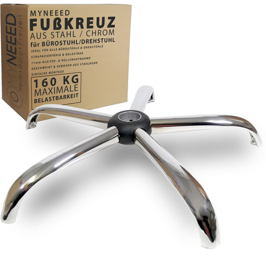 Base de chaise de bureau en acier chromé