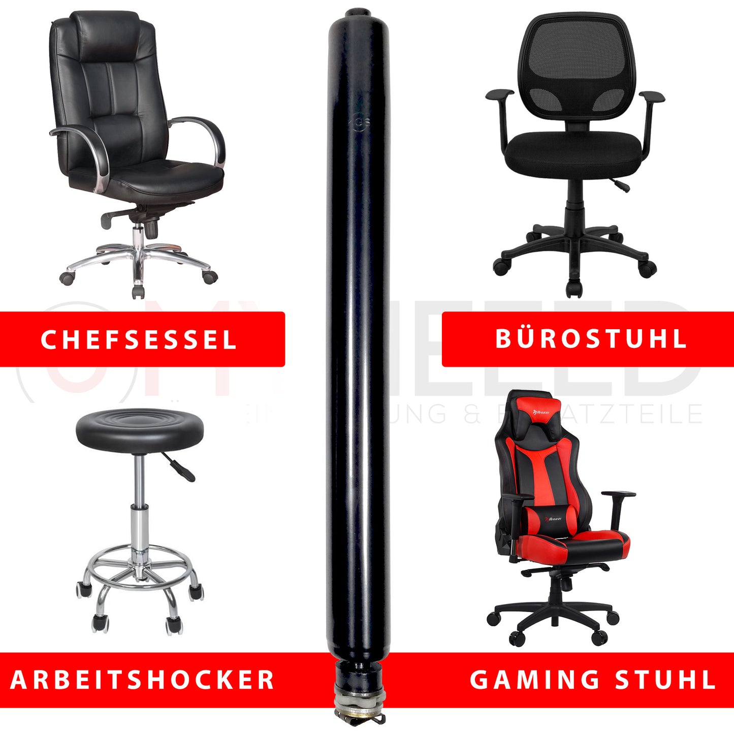 Gasfeder für Bürostuhl "Kompakt" - Länge 280mm