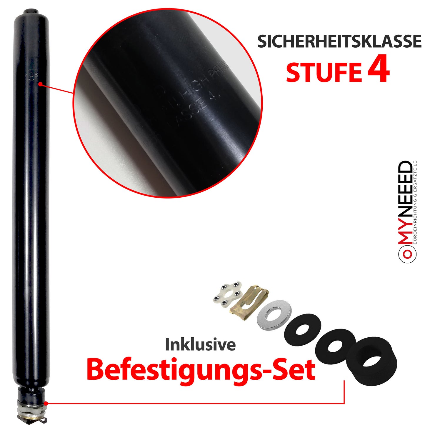 Gasfeder für Bürostuhl "Kompakt" - Länge 280mm