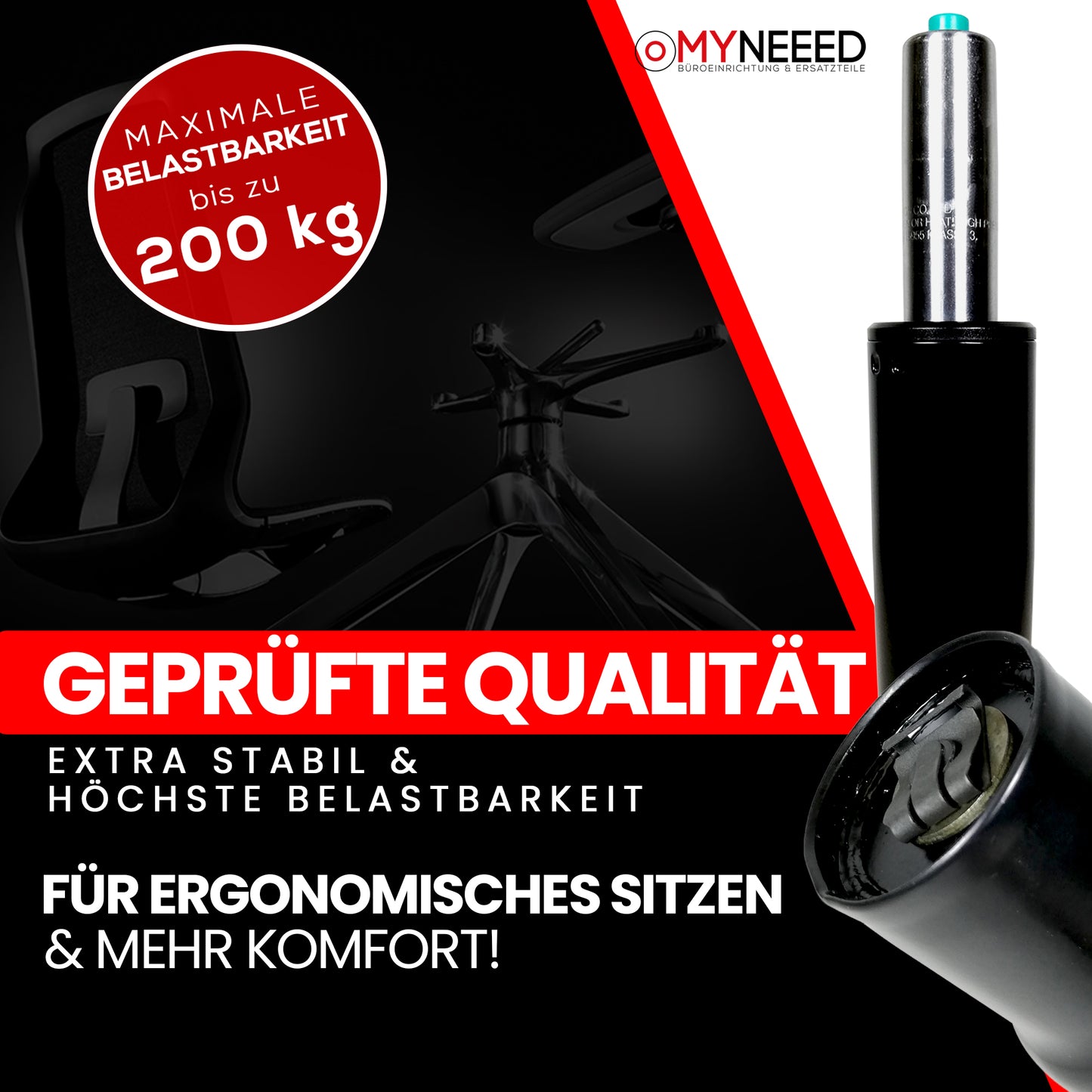 Gasdruckfeder 165mm für Bürostuhl - Qualitätsmerkmale und Verarbeitung