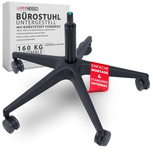 Jeu de pièces de rechange pour base de chaise de bureau universelle - ressort à gaz 230 mm