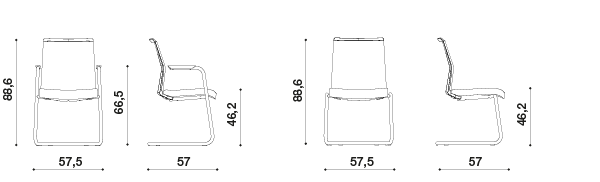 MYNEEED Urus Slitta Besucherstuhl – Modernes Design mit Kufengestell