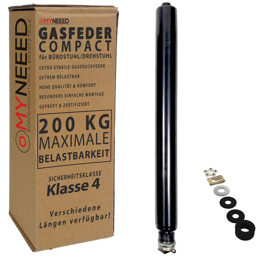 Bürostuhl Gasfeder Kompakt 280mm - Ersatz Gasdruckfeder für Standrohrgehäuse