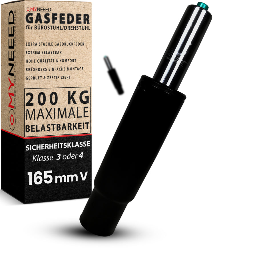 Bürostuhl Gasfeder 165mm - Universal Gasdruckfeder Ersatzteil für Drehstühle