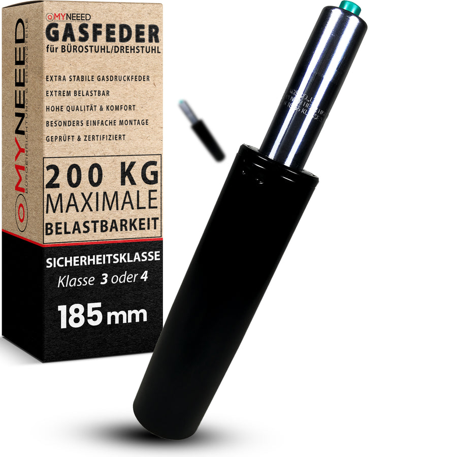 Bürostuhl Gasfeder 185mm - Universal Gasdruckfeder Ersatzteil für Drehstühle