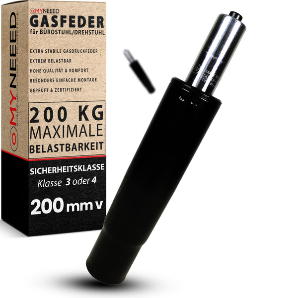Bürostuhl Gasfeder 200mm - Universal Gasdruckfeder Ersatzteil für Drehstühle