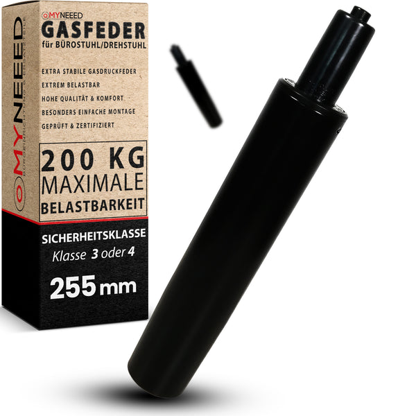 Bürostuhl Gasfeder 255mm - Universal Gasdruckfeder Ersatzteil für Drehstühle