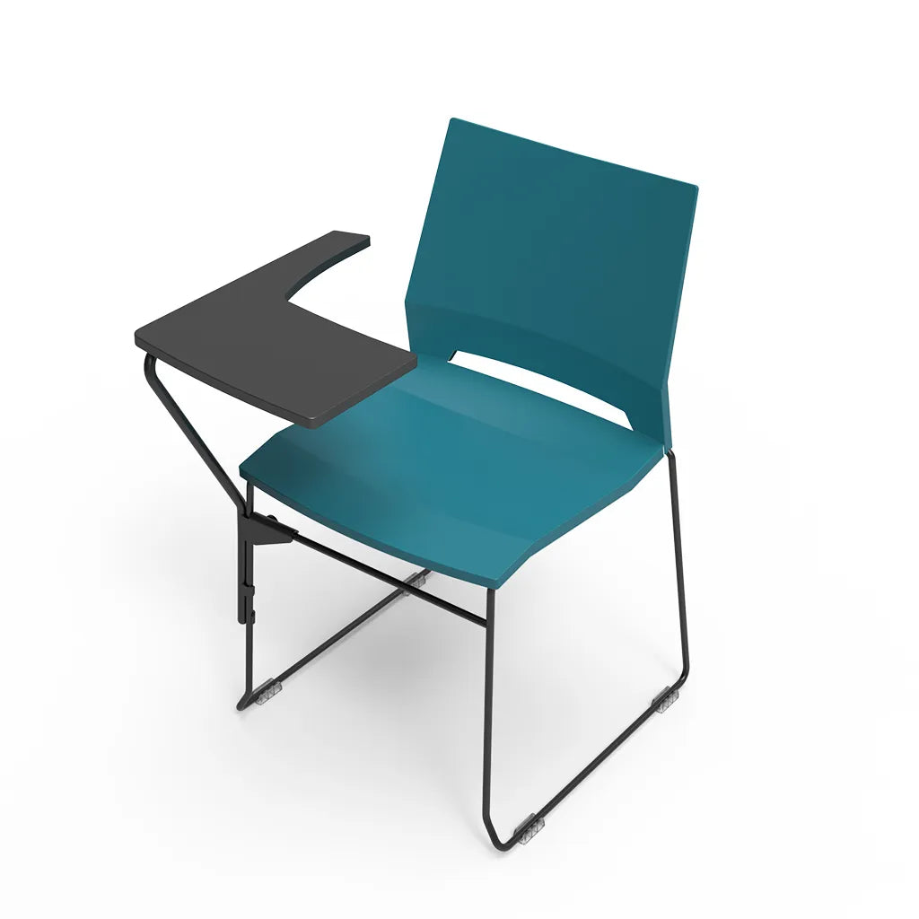 MYNEEED Miss Plastica Schulungsstuhl mit Schreibtablet – Ideal für Seminarräume