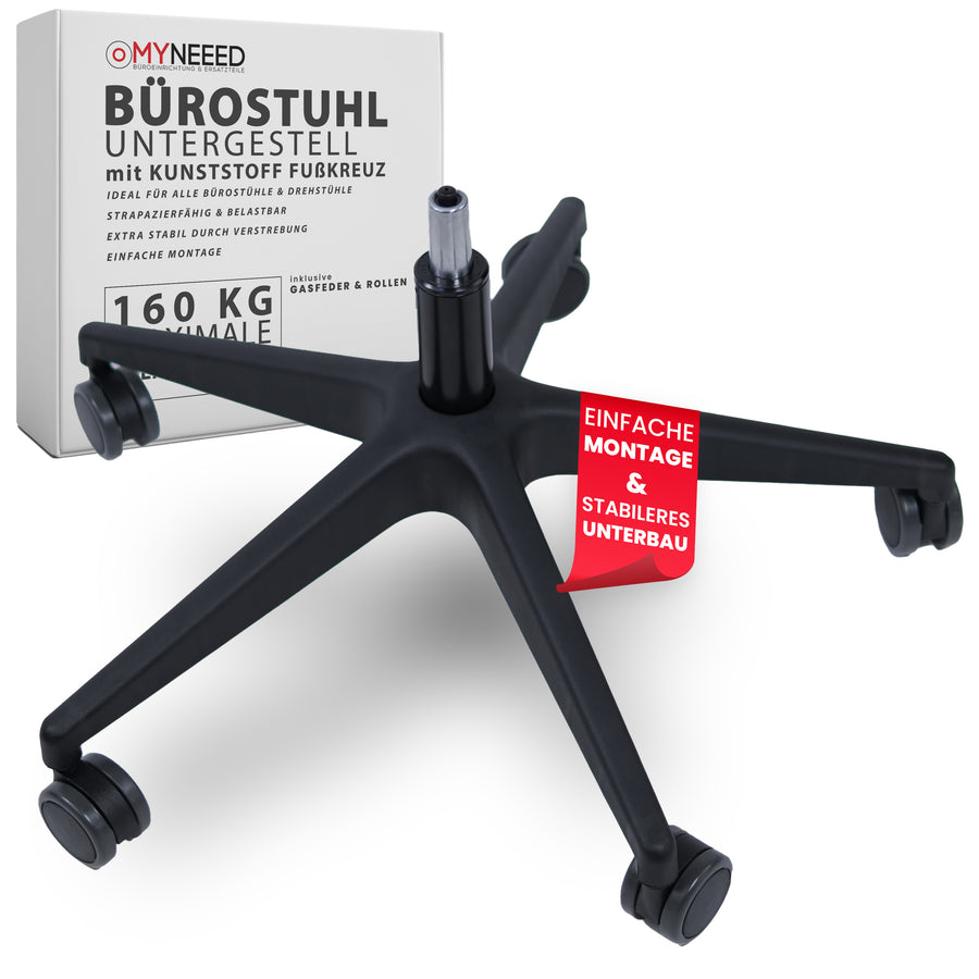 Universal Bürostuhl Unterbau Set mit 200mm Gasfeder - Komplett-Set