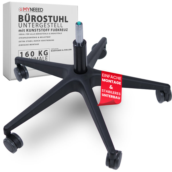 Universal Bürostuhl Unterbau Set mit 185mm Gasfeder - Komplett-Set