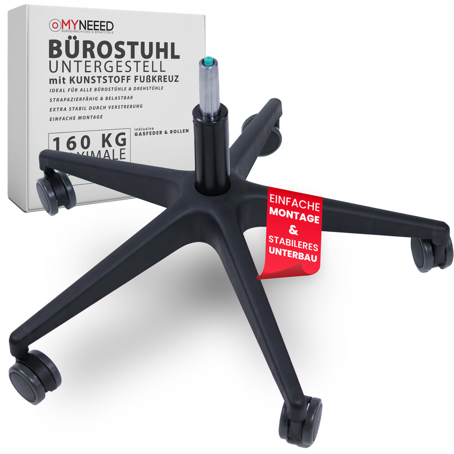 Universal Bürostuhl Unterbau Set mit 185mm Gasfeder - Komplett-Set